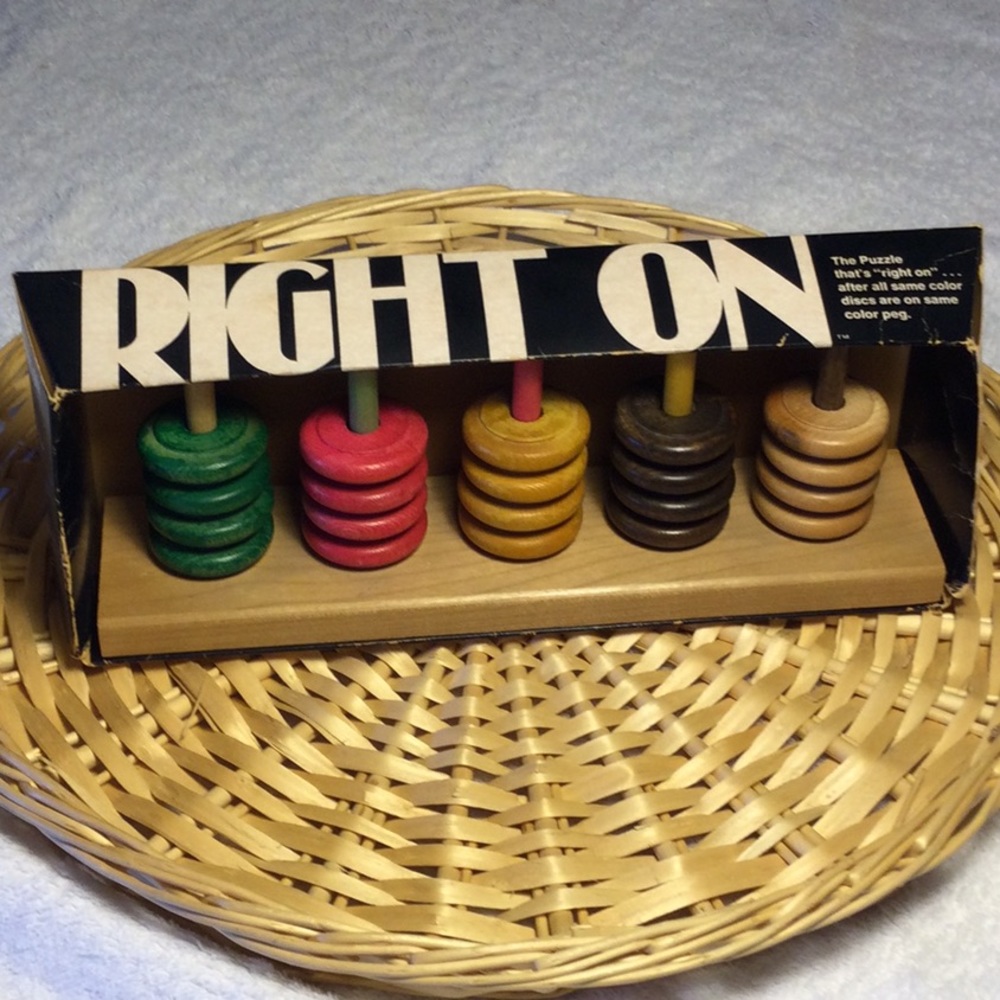 Vintage RIGHT ON WOOD PUZZLE GAME-by Skor More